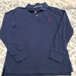 Polo by Ralph Lauren Navy Long-Sleeve Polo with Red Pony